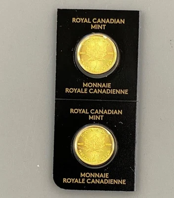 2 monedas de oro BU 50c Canadá 2021 1 g .9999 hoja de arce selladas .0321AGW ea L23191 Foto 1 de 4