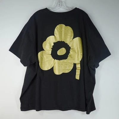 Camiseta Marimekko x Adidas Top Mujer US 4X Negra Dorada Unikko Flor De Gran Tamaño Foto 1 de 4