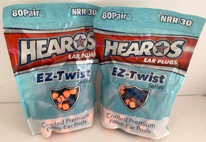 160 Pairs of EZ-Twist Corded Soft Polyurethane Foam Ear Plugs Pods - NRR 30 - Picture 1 of 5