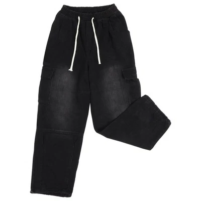  Herren Cargohose Gummibund Kordelzug Loose Fit Jogger - Baggy Freizeit - Bild 1 von 4