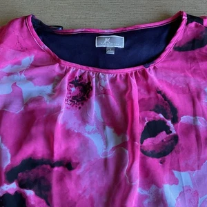 Womens JM Collection Size L Hankerchief Blouse Hot Pink - Picture 1 of 4