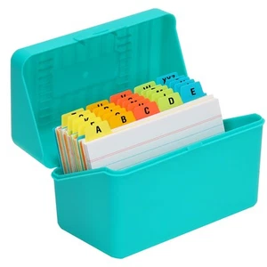 3x5 Inch Index Card Box Holder Notecard Recipe Card Box Storage Organizer - Picture 1 of 7