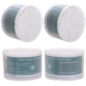 2000 Count Cotton Swabs Double Tipped Ear Cleaning Buds With Bamboo Stick 3 Inch - Picture 1 of 7