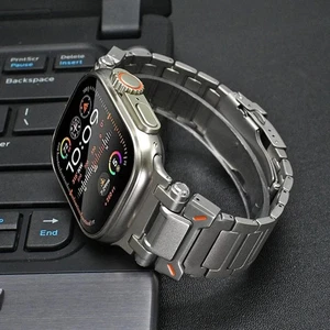 Bracciale Titanio per Apple Watch Ultra 49mm iWatch 5-10 SE 44 45 46mm - Foto 1 di 8
