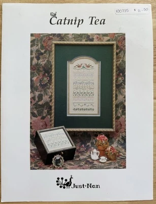 Just Nan Catnip Tea Cross Stitch Chart With Bead Embellishment Pack - Image 1 of 4