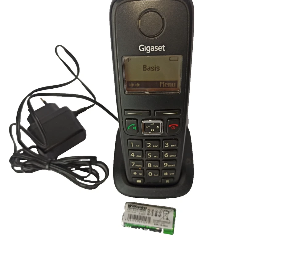 Gigaset AS320 H Schnurlostelefon Akkus Mobilteil Ladestation DECT Schwarz N1 - Bild 1 von 2