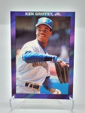 1990 Ken Griffey Jr Seattle Mariners Unlicensed Purple Border Tossing Baseball