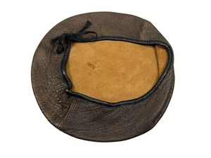Vtg 90s BANANA REPUBLIC x ITALY MADE Brown GENUINE LEATHER BERET Europe Hat M/L - Picture 1 of 5