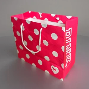 VICTORIA SECRET PINK PAPER SHOPPING GIFT BAG POLKADOT WHITE TOTE MEDIUM 11x9x5” - Picture 1 of 6