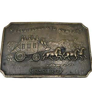 Belt Buckle Wells Fargo and Company Stage Coach Since 1852 Western Rodeo Vtg