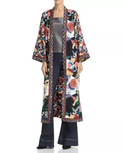 Alice + Olivia NEW Lynn Side Slit Floral Print Long Kimono Size XS/S - Picture 1 of 24