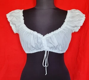 BLUSA VINTAGE COUNTRY OKTOBERFEST TRAJES DIRNDL TIROL CROP TOP: EE. UU. 8/EU36 - Imagen 1 de 6