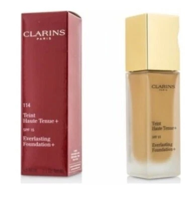 2 PACK CLARINS EVERLASTING FOUNDATION SUNSCREEN 30 ML/1.1 OZ. #114 CAPPUCCIN0 - Image 1 of 2