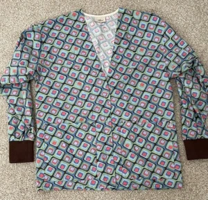 Tafford Uniform Women's Scrub Top Nurse Medical Smock VetTech Long Sleeve Large - Picture 1 of 3