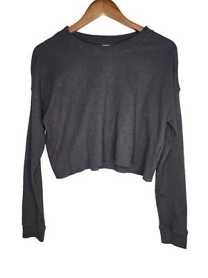 Top Forever 21 tejido gofre manga larga en negro talla M nuevo sin etiquetas Foto 1 de 4