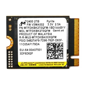 New Micron 2400 2TB 2230 M.2 NVMe PCIe SSD Gen4 Solid State Drive Steam Deck - Picture 1 of 1