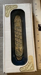 Jewish Mezuzah Scroll Case Vintage Charm Line Silver/Gold Plate NEW Prasport NIB - Picture 1 of 5