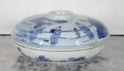 RARE! BLUE & WHITE PORCELAIN CHINESE COVERED DIVIDED DISH REPLICA QIANLONG MARK