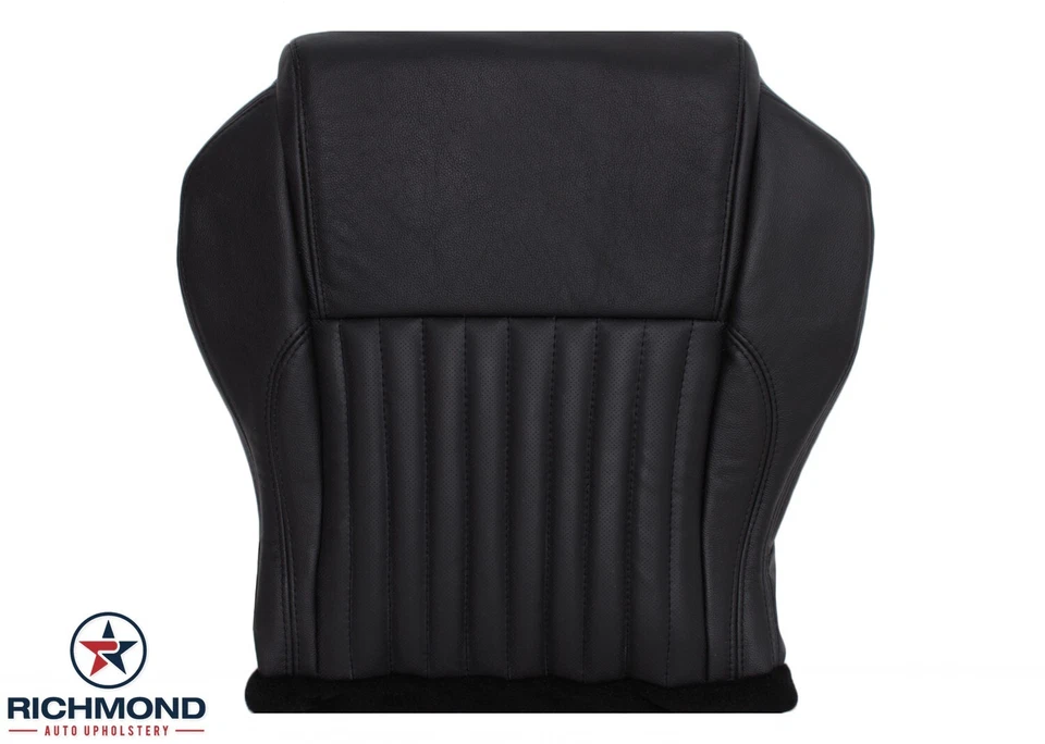 Ford Thunderbird 2004 - cubierta de asiento de cuero inferior del lado del conductor negra perforada Foto 1 de 4