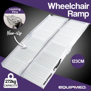 EQUIPMED 123cm Portable Folding Aluminium Access Ramp Wheelchair Elderly Scooter - Picture 1 of 10