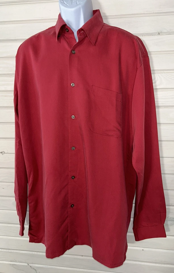 Mark сланец размер высокий большой LT рубашка на пуговицах лосося красный L/S модальная смесь EUC - Изображение 1 из 4