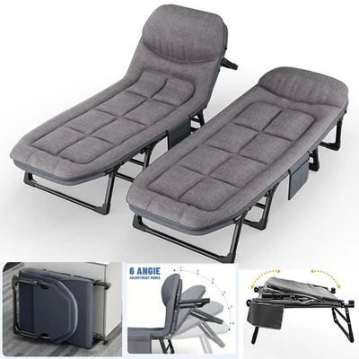 2 IN 1 Campingbett Sonnenliege Relaxliege klappbar Garten Liege Stuhl 180cm - Bild 1 von 4