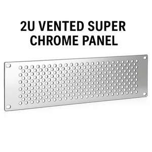 Super Chrome 2U Rack Panel - 19" Perforated Steel Faceplate - Custom Finishes! - Bild 1 von 4