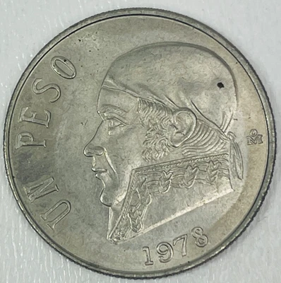 México 1978 Un 1 Peso José María Morelos Águila Emblema Nacional Foto 1 de 4