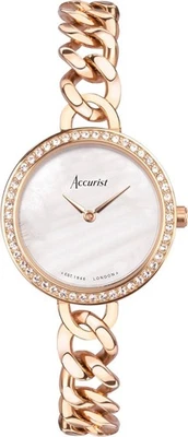 Reloj Accurist Jewellery para mujer con esfera blanca y pulsera de oro rosa 78009 Foto 1 de 4