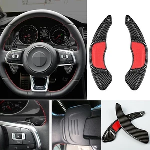 Carbon Fiber Steering Wheel Paddles Shifter For VW Golf 7 MK7 / Scirocco 2015-17 - Picture 1 of 14