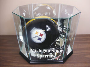 F/S Michigan State Spartans Glass Football Helmet Display Case UV