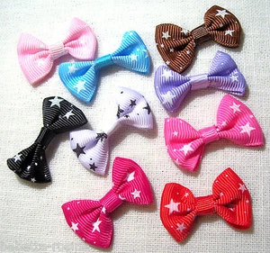 N°41 - LOT 4 Appliques NOEUD PAPILLON RUBAN ÉTOILE 35 mm - scrapbooking Barrette - Picture 1 of 11