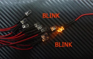 10 BLINK LED  3 mm GELB/ORANGE 6 -12 Volt fertig verlötet Beleuchtung RC-CAR - Bild 1 von 1