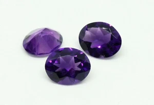 Amethyst oval faceted 12mm x 10mm natural loose stones dark purple colour - Picture 1 of 2