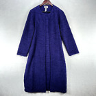 Chicos Cardigan Womens Medium Purple Duster Fringe Long Sleeve Soft Knit Open