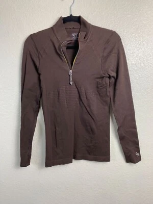 Goode Rider Damen Reitsport Viertel Reißverschluss Pullover Oberteil braun klein Reiten - Bild 1 von 4