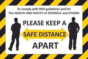 CORONA 19 COVI D Bodenaufkleber 2m Social Distancing  - Bild 1 von 1