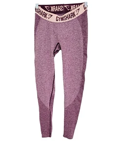Gymshark Womens Purple Flex Pull On Leggings Elastic Logo Waistband Size M/L - Picture 1 of 6