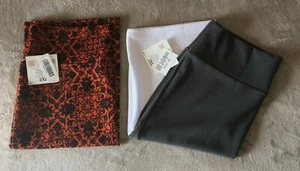 NWT LOT Of 2 LuLaRoe Cassie Skirt Pencil Knee Length Orange Tapestry Black White - Picture 1 of 11