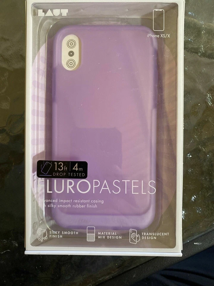 Funda LAUT iPhone XS/X Fluro Pasteles Violeta Goma Suave Sedosa Translúcida #710 Foto 1 de 1
