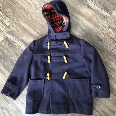 Chaquetón con capucha de lana George White Fort Brockhurst vintage - talla juvenil 5 - azul  Foto 1 de 4