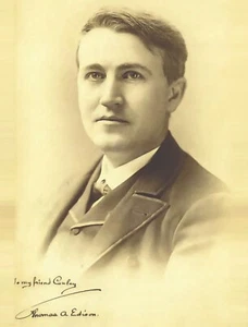 THOMAS EDISON 8X10 SIGNED PHOTO AUTOGRAPH 100 YEAR OLD SIGNATURE POSTER REPRINT - Picture 1 of 3