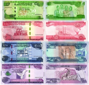 Äthiopien 10-200 Birr 4-teiliges Set, 2020-2023, P-55-58, UNC - Bild 1 von 5