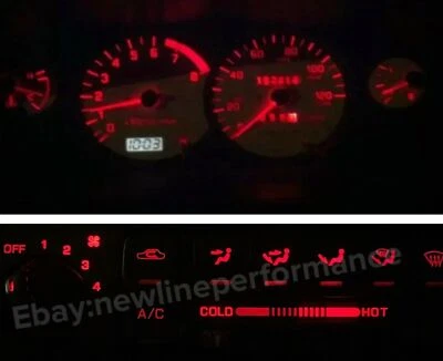 Cluster rojo/control de clima CA calor bombillas LED para Nissan 240sx s14 1995-1999 Foto 1 de 2