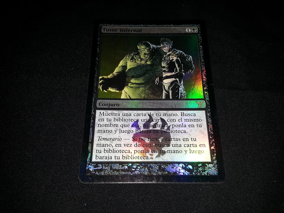 MTG 1x Dissension black rare LP Spanish FOIL Infernal Tutor ships w/ tracking - Image 1 of 2