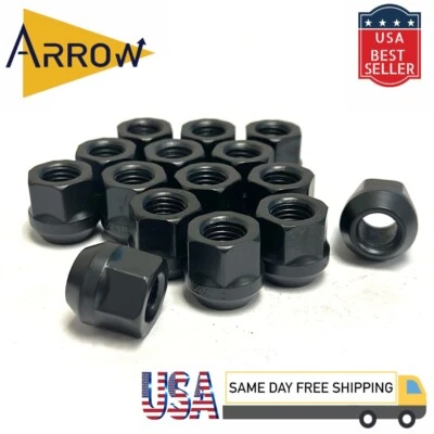 32x Tuercas de extremo abierto Acorn negras 9/16-18 3/4" hexagonales | Ford F-250 F-350 Foto 1 de 4
