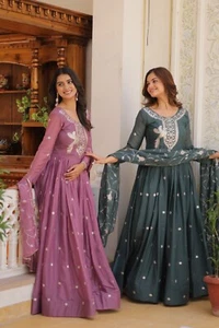 Gown Pakistani Wedding Dress Salwar Kameez Ready To Wear Suits Indian Party New - Picture 1 of 25