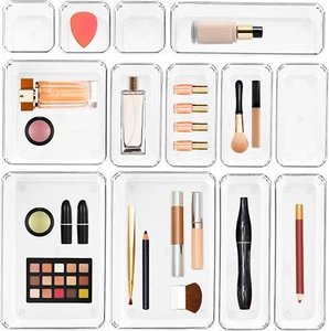 13 Stück Schubladen Organizer Kunststoff Aufbewahrungsbehälter, 5 Größe Küche Schublade Organizer  - Bild 1 von 12