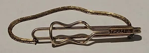 Vintage Hadley Tie Bar With Chain Clip Gold Tone Mid Century • Made In USA - Picture 1 of 4