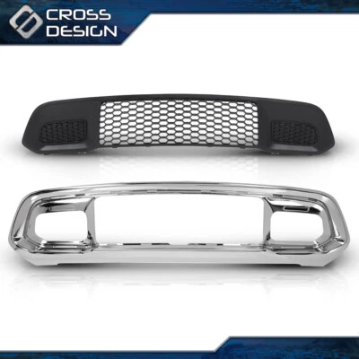 For Jeep Grand Cherokee 2017-2022 Front Lower Grille & Bumper Grill Bezel Chrome - Image 1 of 4